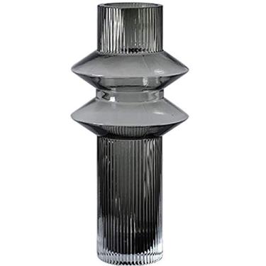 Imagem de YYBOES Vaso de vidro para flores, vaso grande, decoração de sala de estar, arranjo de flores, garrafa de vidro, decoração simples e criativa, vaso de flores artificiais, decoração de casa, escuro