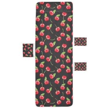 Imagem de STAYTOP Delicious Cherries Capa de toalha para espreguiçadeira, capa macia para espreguiçadeira, capas de cadeira de praia com bolsos para jardim ao ar livre, pátio, pátio, banhos de sol, gramado, 216