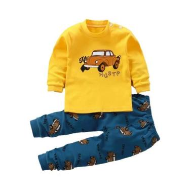 Imagem de Pijamas De Outono Para Crianças Conjunto De Pijamas De Manga Longa Par