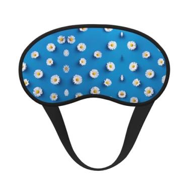 Imagem de Máscara de dormir blecaute com estampa de margaridas brancas, máscara para os olhos, macia, leve, para dormir, meditação, viagem, ioga