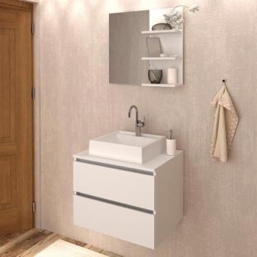 Imagem de Conjunto Para Banheiro Com Cuba E Espelho Bn8 Branco - TECNO MOBILI