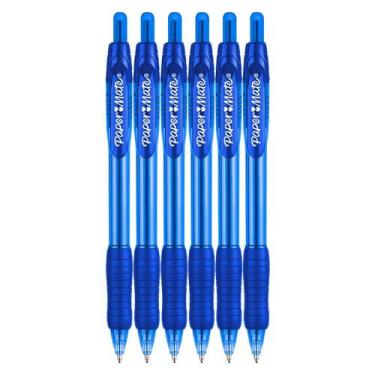 Imagem de Caneta esferográfica Paper Mate Profile Retrátil 1,4 mm Azul 6