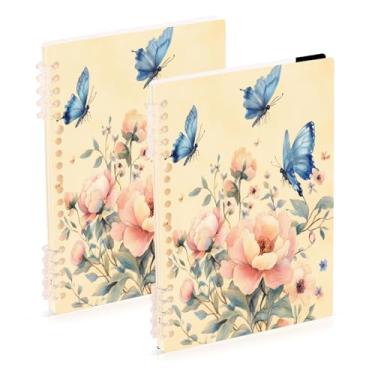 Imagem de Burbuja Cadernos com nome, papel pautado universitário A5 com 60 folhas, fichário para escritório, 2 unidades