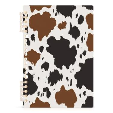 Imagem de Burbuja Caderno com estampa de vaca, papel pautado universitário A5 com 60 folhas, fichário para escritório, 1 pacote