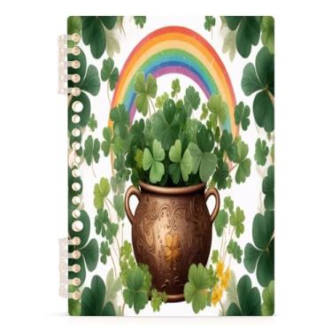 Imagem de Burbuja Caderno de moedas de ouro de São Patrício, papel pautado universitário A5 com 60 folhas, fichário para escritório, 1 pacote