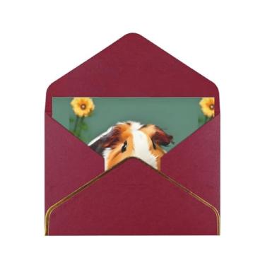 Imagem de SKKNT Cartões de felicitações com estampa de porquinho-da-índia para todas as ocasiões, convites de festa de aniversário de casamento, 12,7 x 15,2 cm