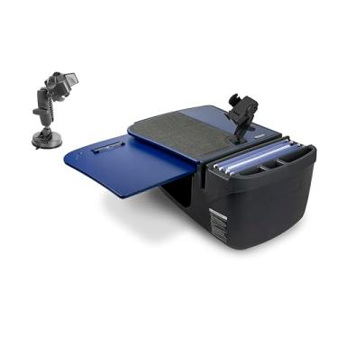 Imagem de AutoExec Mesa de carro GripMaster para sua estação de trabalho de veículo e escritório móvel, azul, com suporte para telefone e sucção para telefone