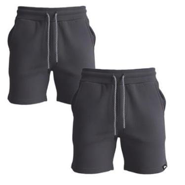 Imagem de Kit 2 Bermudas Masculina Moletom Short Dagg Algodão Lisa Com Bolsos-Masculino