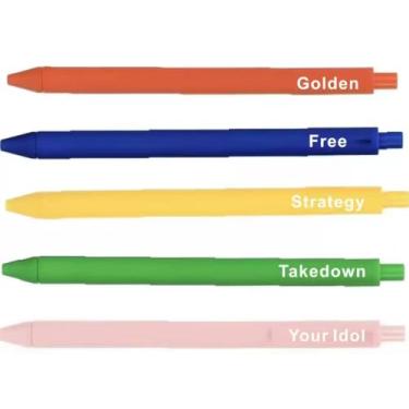 Imagem de Baufuuya Conjunto de canetas com citação estética, lindas canetas esferográficas, presente para adolescentes, canetas retráteis coloridas para diário, material escolar e de escritório, presente de