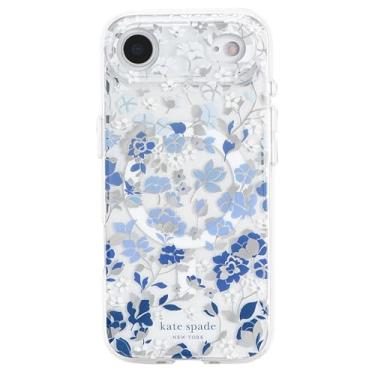 Imagem de Kate Spade New York Capa para iPhone 17 Air - Compatível com MagSafe - Capa de telefone de designer - Pedras azuis de canteiro de flores