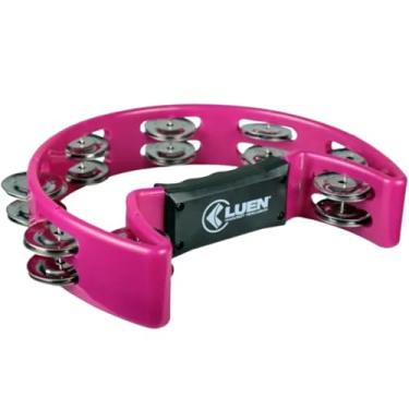 Imagem de Pandeiro Meia Lua Abs Com Pegador Platinela Inox Luen Pandeirola Colors 16 Platinelas | Rosa