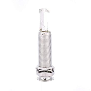 Imagem de LiebeWH Tomada de Pino de Extremidade Mono de Cobre para Guitarra Elétrica e Captador de Ukulele Com Almofada de Borracha para Fácil Instalação e Desempenho Aprimorado (Prata)
