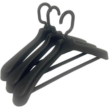 Imagem de Cabide de roupas social preto com vareta paletó terno blazer casaco - kit 5 unidades