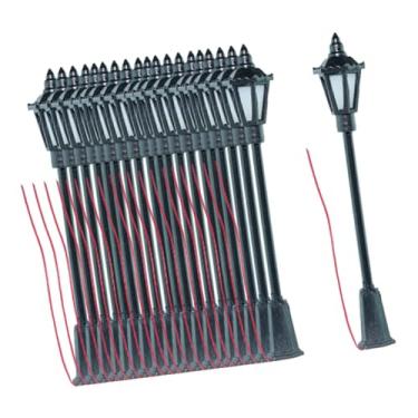 Imagem de YIJU Poste de luz em miniatura na escala 1:87 para iluminação externa, ideal para brincar de faz-de-conta em maquetes de ferrovias e trens, de decorar, 10 Peças
