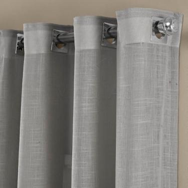 Imagem de Cortina gaze Linho 6,00 X 2,70 gase varão simples Para janela de Sala Quarto(Cinza,4 Metros)
