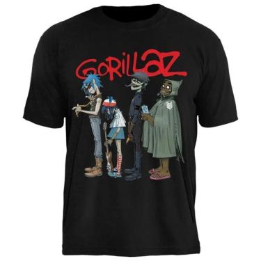 Imagem de Camiseta Banda Gorillaz Masculina em Algodão Gola Redonda Manga Curta Stamp Rockwear-Unissex