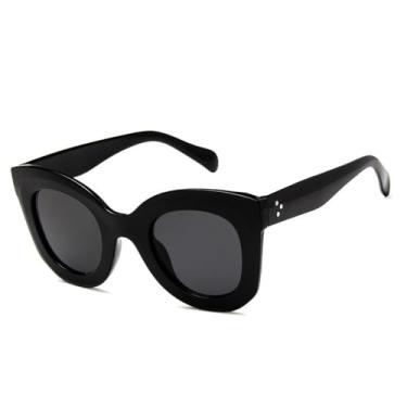 Imagem de Óculos de Sol Femininos e Masculinos Candy Colors Cat Eye com Proteção UV400 para Esportes ao Ar Livre, Corrida e Ciclismo, Preto e Cinza