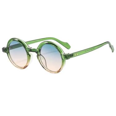 Imagem de Óculos de Sol UV400 - Redondos, Estilo Punk, com Degradê Duplo de Cores e Rebites, para Homens e Mulheres, Ideais para Esportes ao Ar Livre, Corrida e Ciclismo, 04