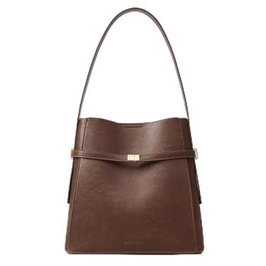 Imagem de BOSTANTEN Bolsas grandes femininas de couro vegano bolsa de ombro Hobo Designer, Café escuro