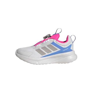 Imagem de adidas Tênis infantil unissex Fortarun 4.0 Boa, Branco cristal/cinza/rosa lúcido, 13.5 Little Kid