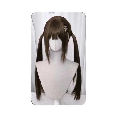 Imagem de Peruca Sintética Curta E Cacheada Para Mulheres, Estilo Lolita, Com Fr