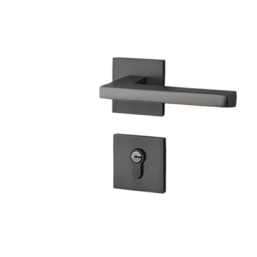 Imagem de VTGVVVTR Fechadura de porta interna para quarto, fechadura doméstica moderna, maçaneta magnética silenciosa, dividida, preta, cinza, fechadura de porta de madeira (E silencioso 35-50 mm)