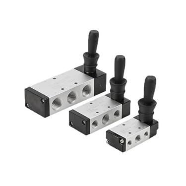 Imagem de Interruptor de válvula de ar 4H210-08 4H310-10 4H410-15 Chave manual manual de controle pneumático 1/10.2 cm 2 posições 5 portas placa inversão (apenas válvula, 4H410-15)