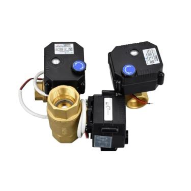 Imagem de Válvula esférica motorizada à prova d'água IP65 de 1/5.1 cm 3/10.2 cm 2.5 cm com interruptor manual DC9v DC12v DC24v válvulas de esfera elétricas de latão (24vdc-cr02, DN25)
