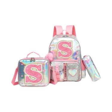 Imagem de Mochila Infantil Com Estampa De Letras Para Meninas, Ideal Para Volta 