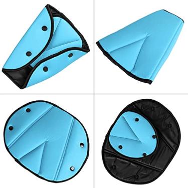 Imagem de ZJchao Ajustador de Cinto de Segurança para Crianças Capa de Segurança para Assento de Carro Almofada de Alça de Arnês 0,3 Mm Esponja Composta Retardadora Lavável à Prova de (Azul)