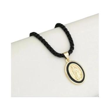 Imagem de Colar Choker Com Pingente Oval De Nossa Senhora Em Esmalte, Corrente C