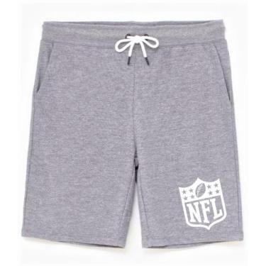 Imagem de Bermuda Plus Size Moletinho Masculina NFL Super Bowl Football., Cinza,