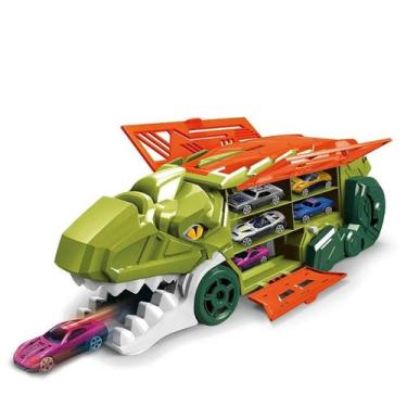 Imagem de Brinquedo Caminhão Dino Truck Verde Transformável Em Pista - Six-Six-Z