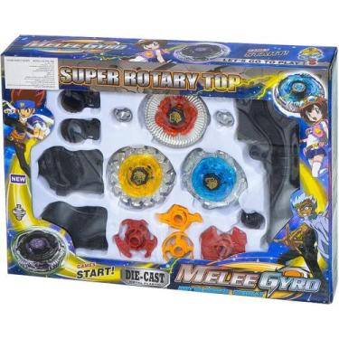 Imagem de Kit 3 Beyblade Metal Fusion Pião C/super Lançador Brinquedos