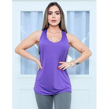 Imagem de Camiseta Feminina Cavada para Academia em Dry Fit Seca Rápido - Fitmod