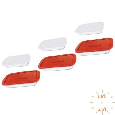 Imagem de Jogo 6 Travessa Retangular ( 1,6L - 2,9L) Vidro Temperado - NADIR FIGU