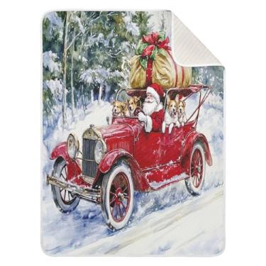 Imagem de Blueangle Cobertores de bebê de carro vermelho vintage para cochilo de carrinho de bebê, 76 x 101 cm, cobertores aconchegantes e macios unissex para meninos, meninas, crianças, bebês (648)