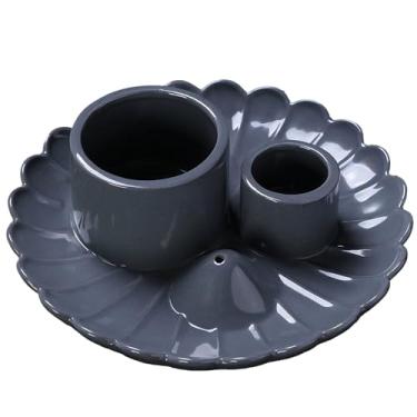 Imagem de Palo Santo, suporte de incenso de cerâmica, suporte de sálvia para ioga, meditação e limpeza energética, suporte exclusivo de incenso de cerâmica para palitos Palo Santo (cinza)