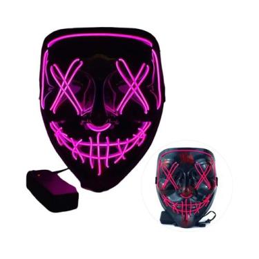 Imagem de Máscara De Halloween LED Para Homens, Brilha No Escuro, Cobertura Faci