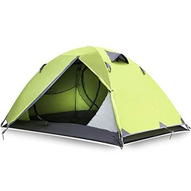 Imagem de AkosOL Barraca dupla, barraca de acampamento, barraca de praia portátil, abrigo solar ao ar livre com bolsa de transporte proteção UV adequada para jardim familiar/acampamento/pesca/praia, é a sua