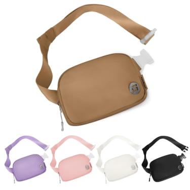 Imagem de Bolsas transversais para mulheres, pochetes modernas, pochete com alça ajustável, bolsa de cinto impermeável em todos os lugares para treino, corrida, viagem, caminhada, Marrom
