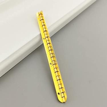 Imagem de Dobradiças de porta 2 peças dobradiças de metal dourado mini dobradiça dourada acessórios para móveis armário de ferragens caixa de joias caixa de madeira dobradiça vintage antiga (tamanho: 150 mm)
