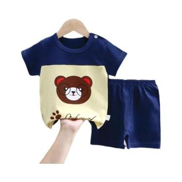 Imagem de Conjunto De Roupas De Verão Para Crianças, Camiseta De Algodão E Short