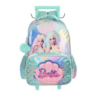 Imagem de Mochila de Rodinhas Com Alça Luxcel Barbie Verde-Feminino