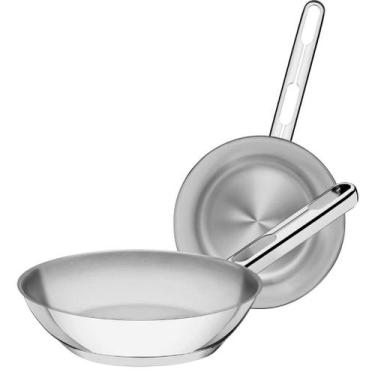 Imagem de Jogo de Frigideiras Tramontina Allegra 2 Peças Em Aço Inox Fundo Tripl