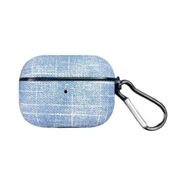 Imagem de Capa Protetora Dura De Couro Denim Para AirPods Pro3 Com Mosquetão, Re