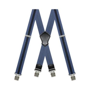 Imagem de Suspensórios Masculinos Pretos Reforçados De 1,6 Polegadas De Largura,