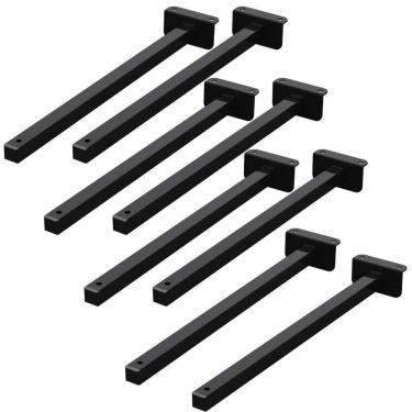 Imagem de 08 Suportes Refletor Fachada Banner Braço 70 Cm 08 Cjt - Preto