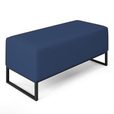 Imagem de Puff Cléo W01 Base De Ferro 90 Cm Suede Azul Marinho