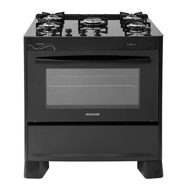 Imagem de Fogão 5 Bocas Neo Glass Mesa Vidro Suggar Bivolt Preto